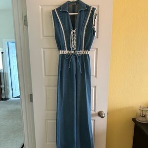 ONE OF A KIND - Girlhoodcore Playsuit Pantsuit Denim and Lace